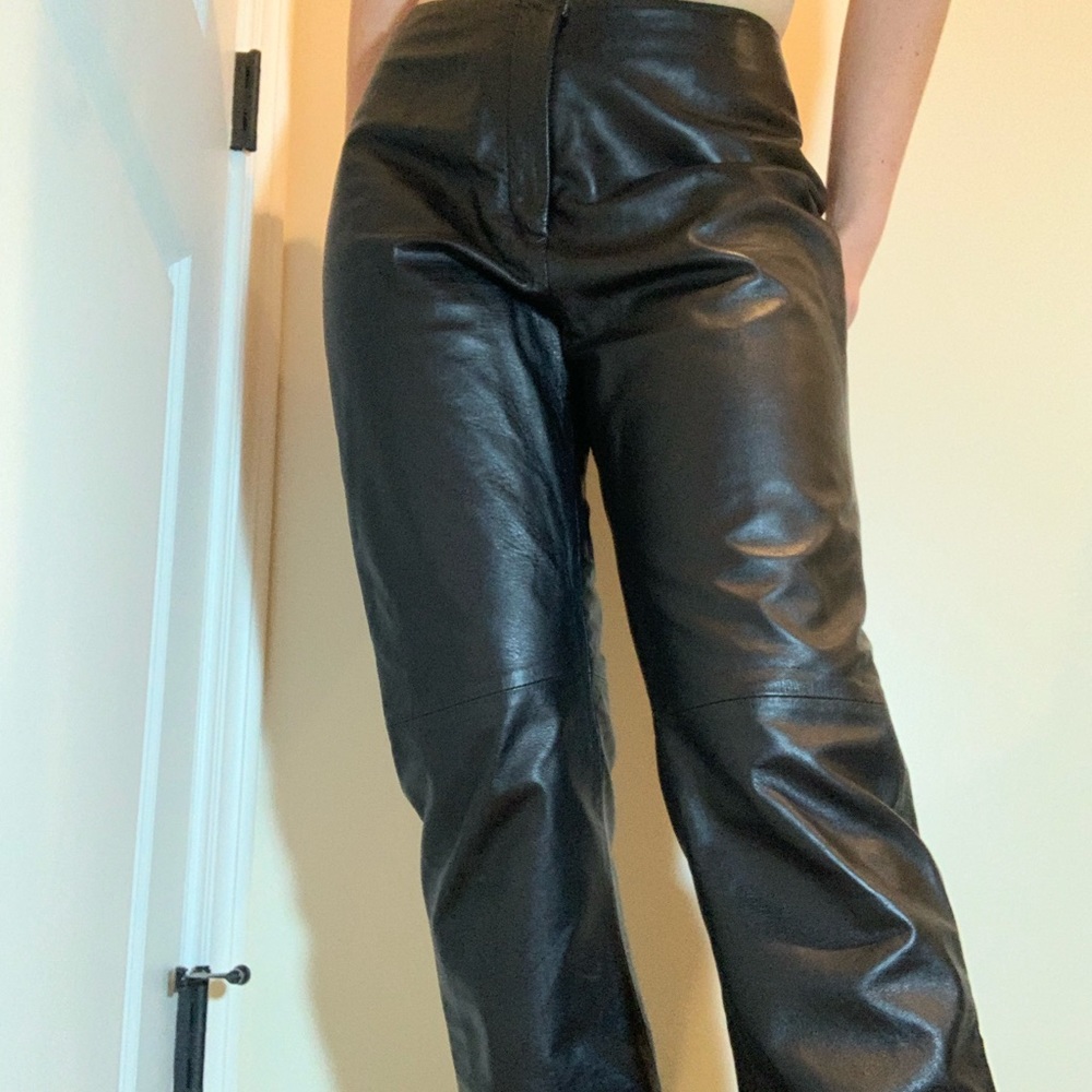 Black leather pants